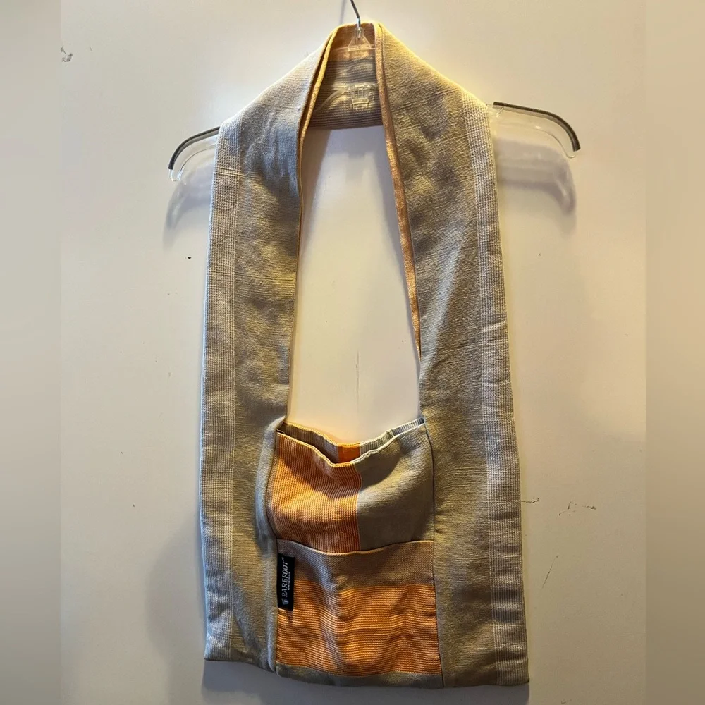 Barefoot dreams Chic Orange and Cream Shoulder Bag